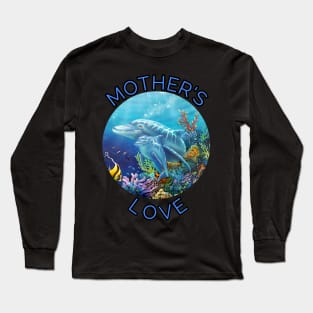 Mother and baby dolphin Coral reef Hawaii Long Sleeve T-Shirt